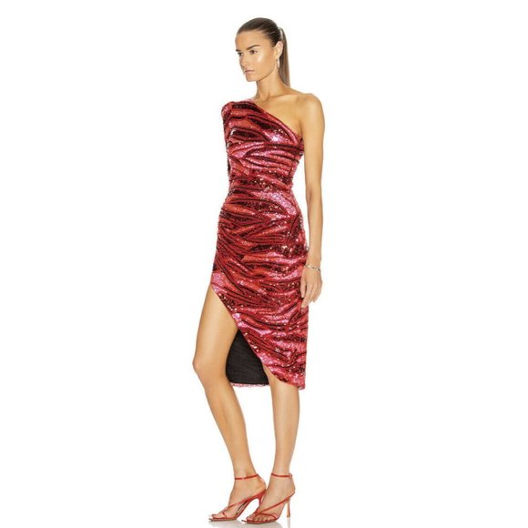 Rêve Riche Fabienne Midi Dress Red Zebra Multi - Picture 3 of 9